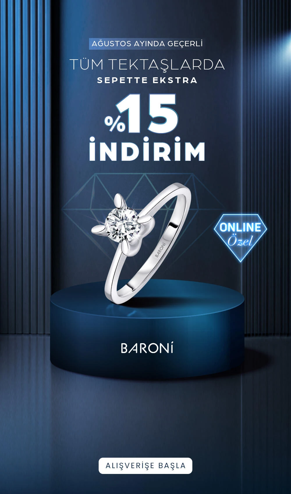 Tektaşlarda Sepette Ek %15