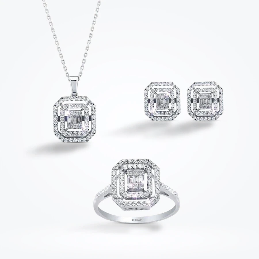 0.28 Karat Pırlanta Baget Mini Set