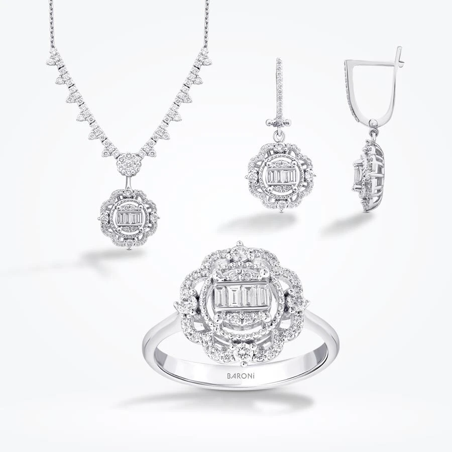 2.13 Karat Pırlanta Baget Set