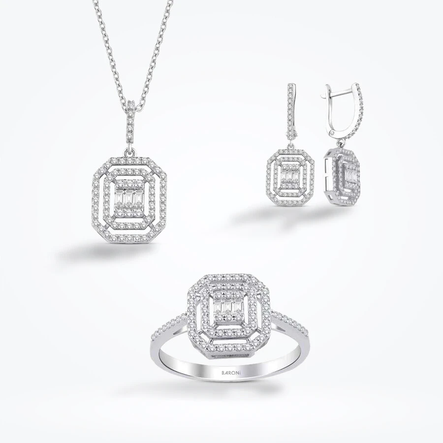 1.81 Karat Pırlanta Baget Set