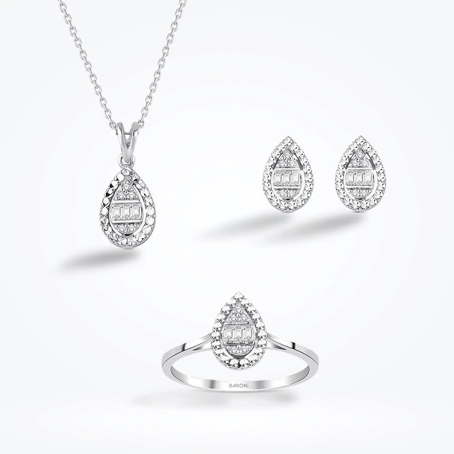 0.21 Karat Pırlanta Baget Mini Set