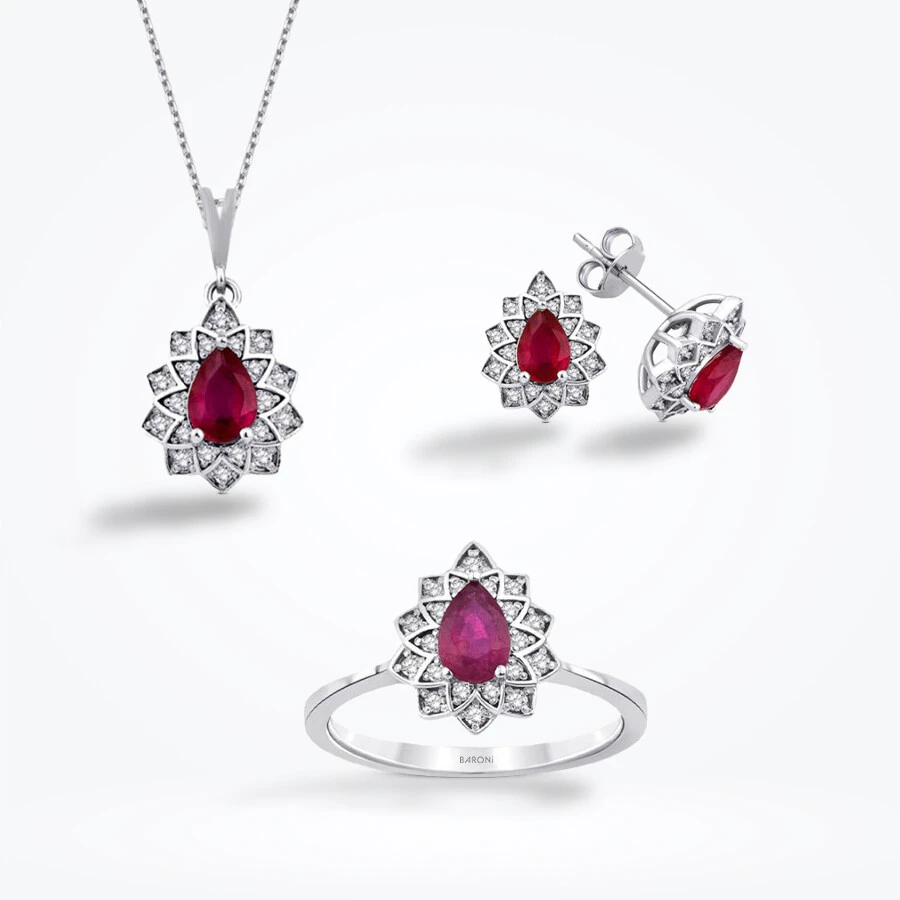 2.93 Karat Pırlanta Yakut Set