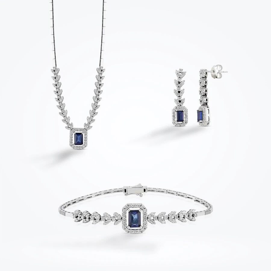5.79 Karat Pırlanta Safir Set