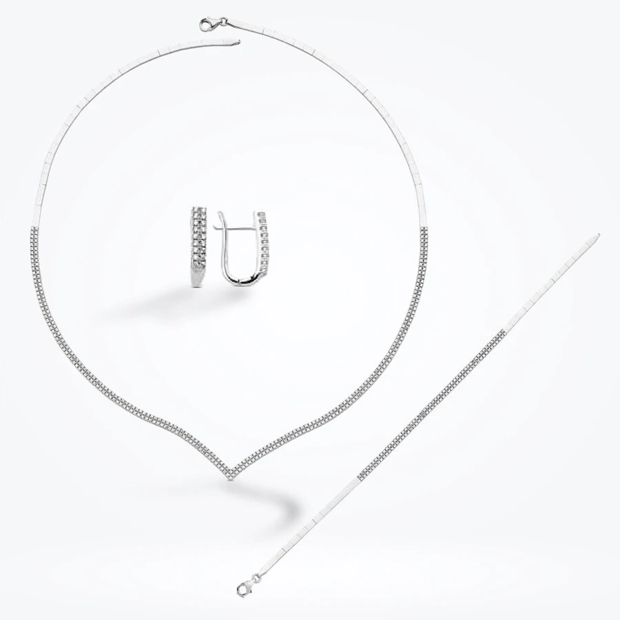 Altın Çift Sıra Taşlı Su Yolu Set