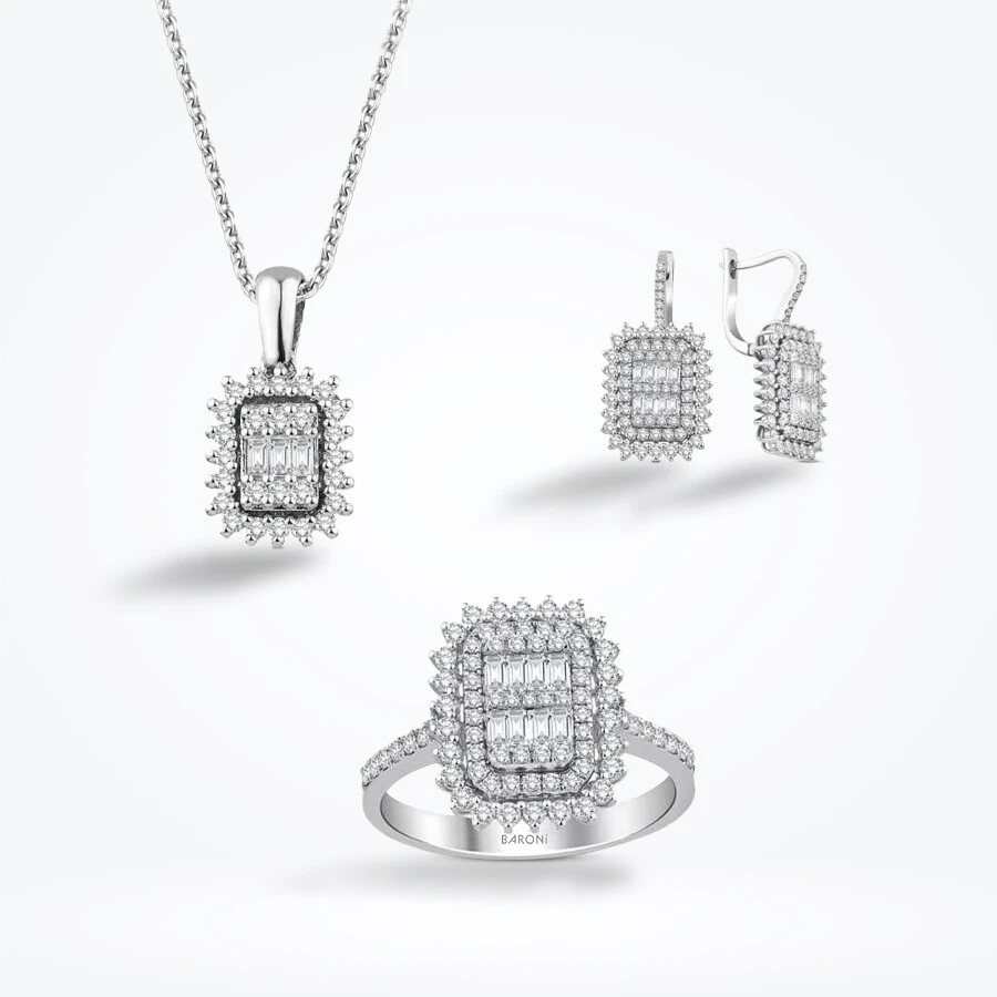 3.51 Karat Pırlanta Baget Set