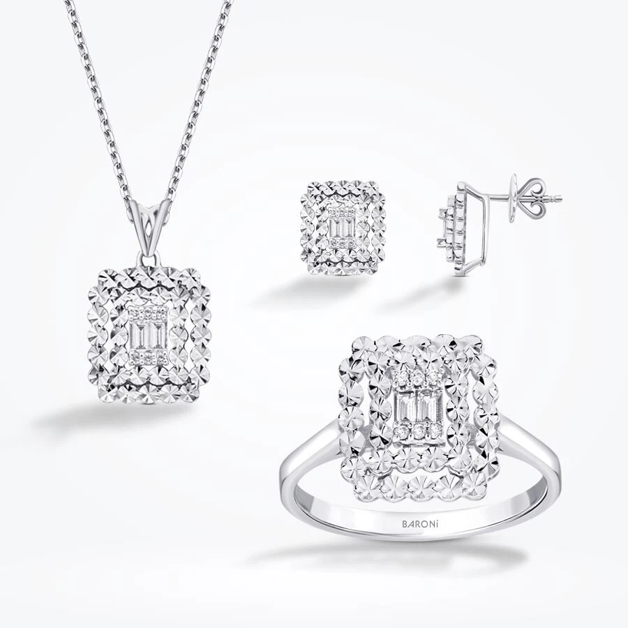 0.35 Karat Pırlanta Baget Set