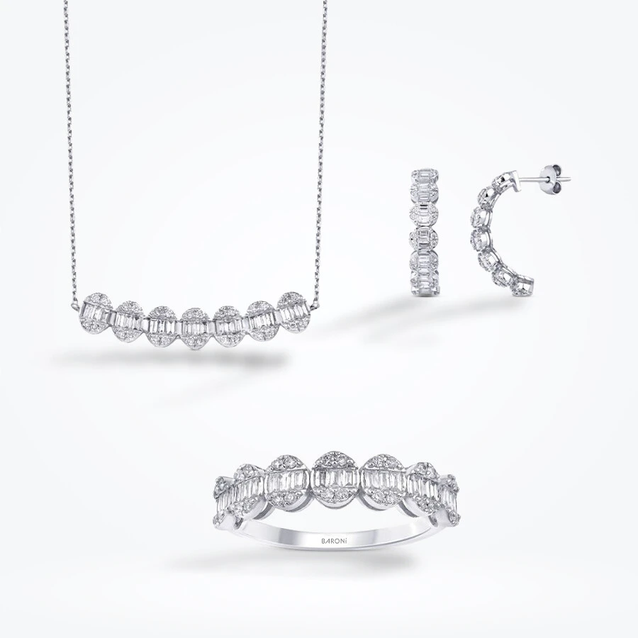 2.03 Karat Pırlanta Baget Set