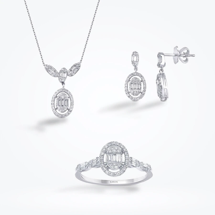 1.05 Karat Pırlanta Baget Set