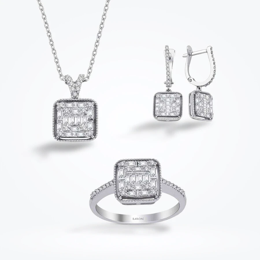 1.43 Karat Pırlanta Baget Set