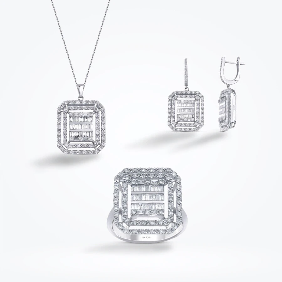 3.22 Karat Pırlanta Baget Set