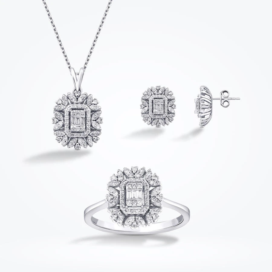 1.25 Karat Pırlanta Baget Set