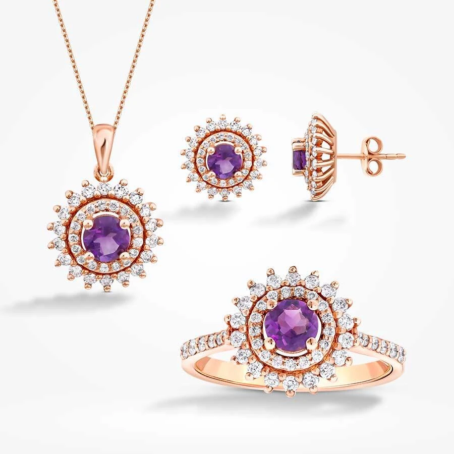 2.43 Karat Pırlanta Ametist Set