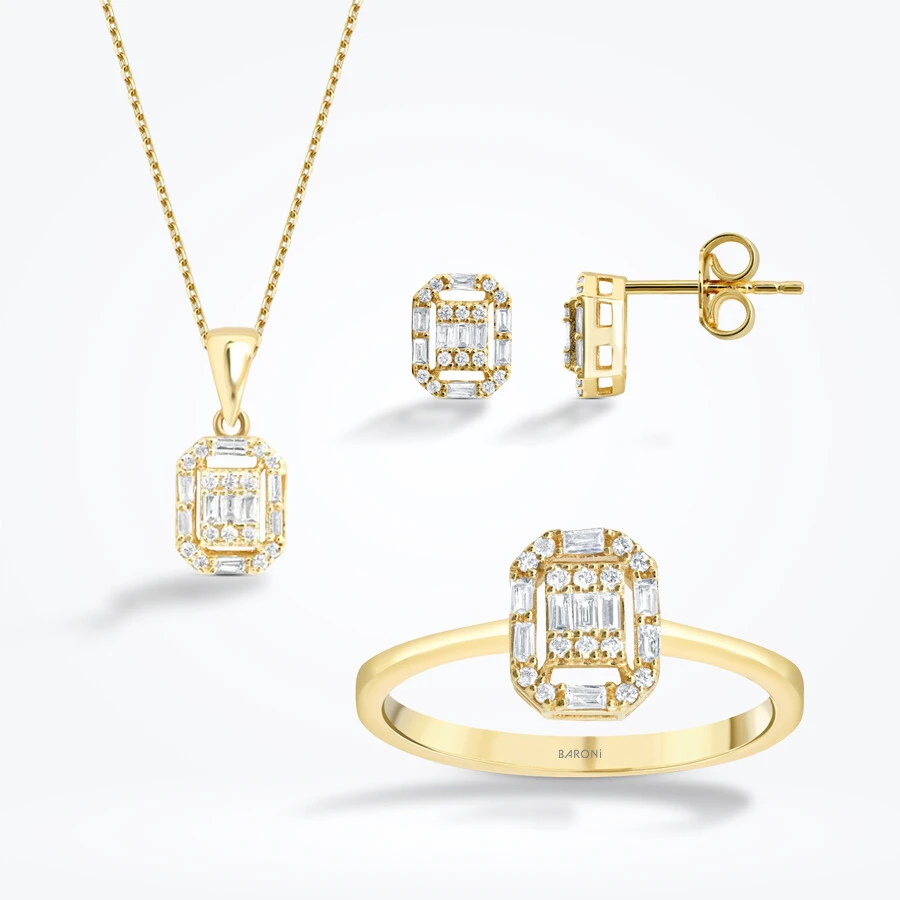 0.61 Karat Pırlanta Baget Set