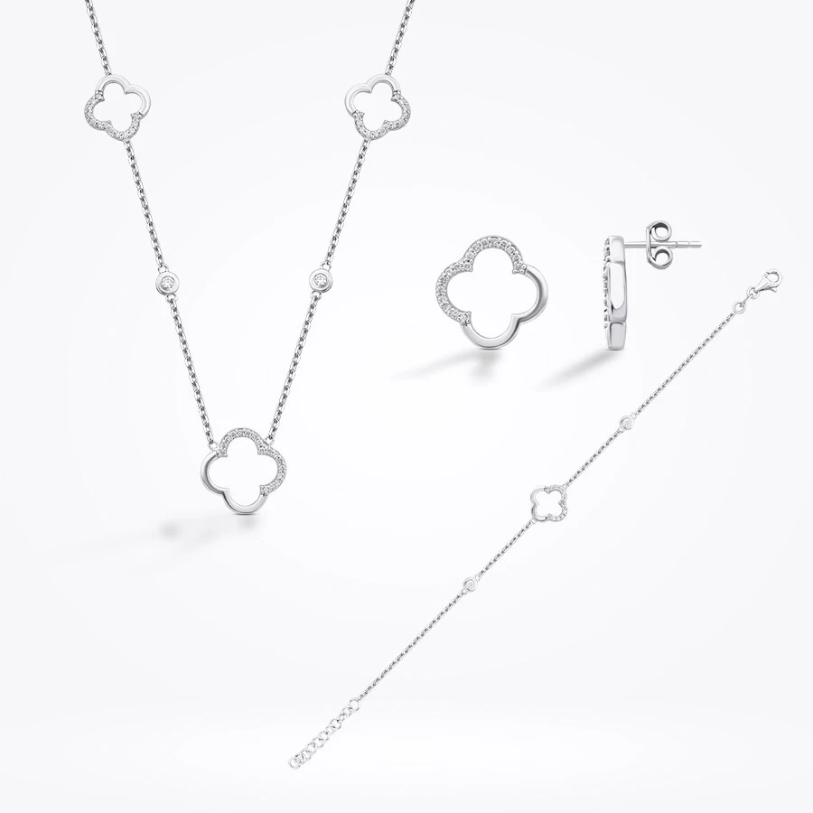 0.51 Karat Pırlanta Yonca Set