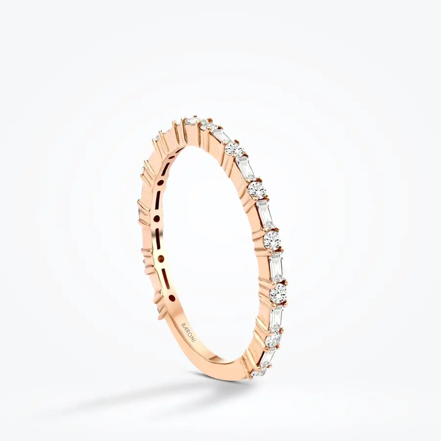 0.38 Karat Pırlanta Rose Yarımtur Yüzük - Baroni Diamond (1)