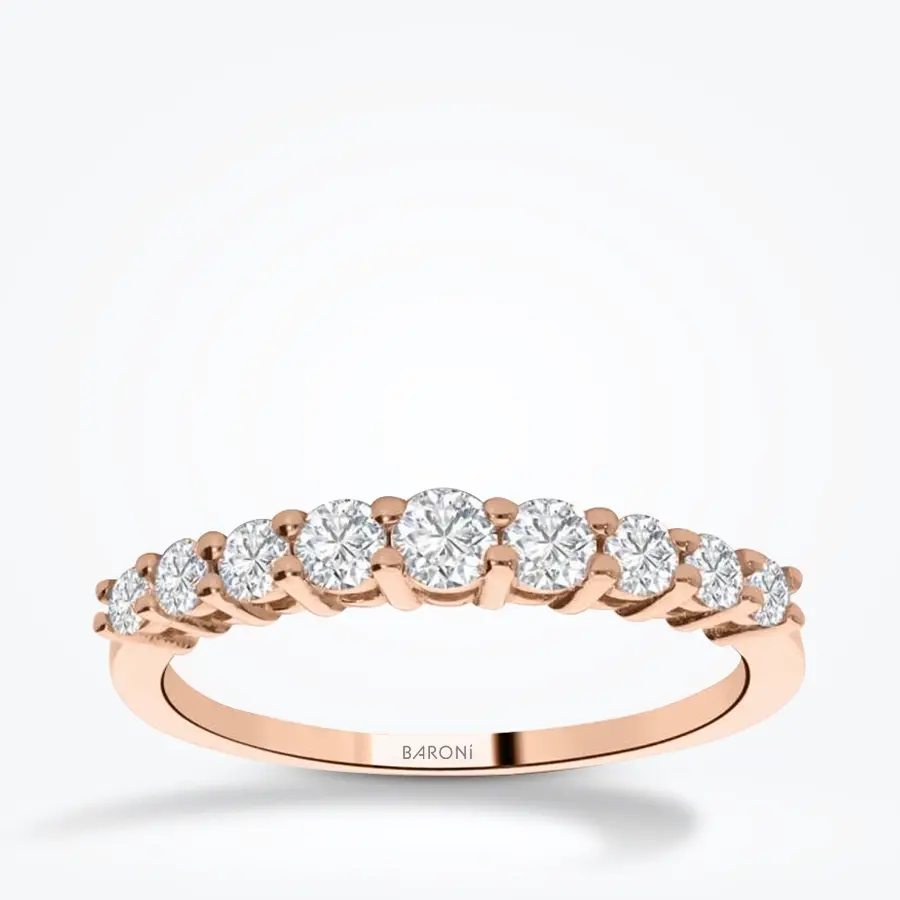 0.46 Karat Pırlanta Rose Yarımtur Yüzük - Baroni Diamond