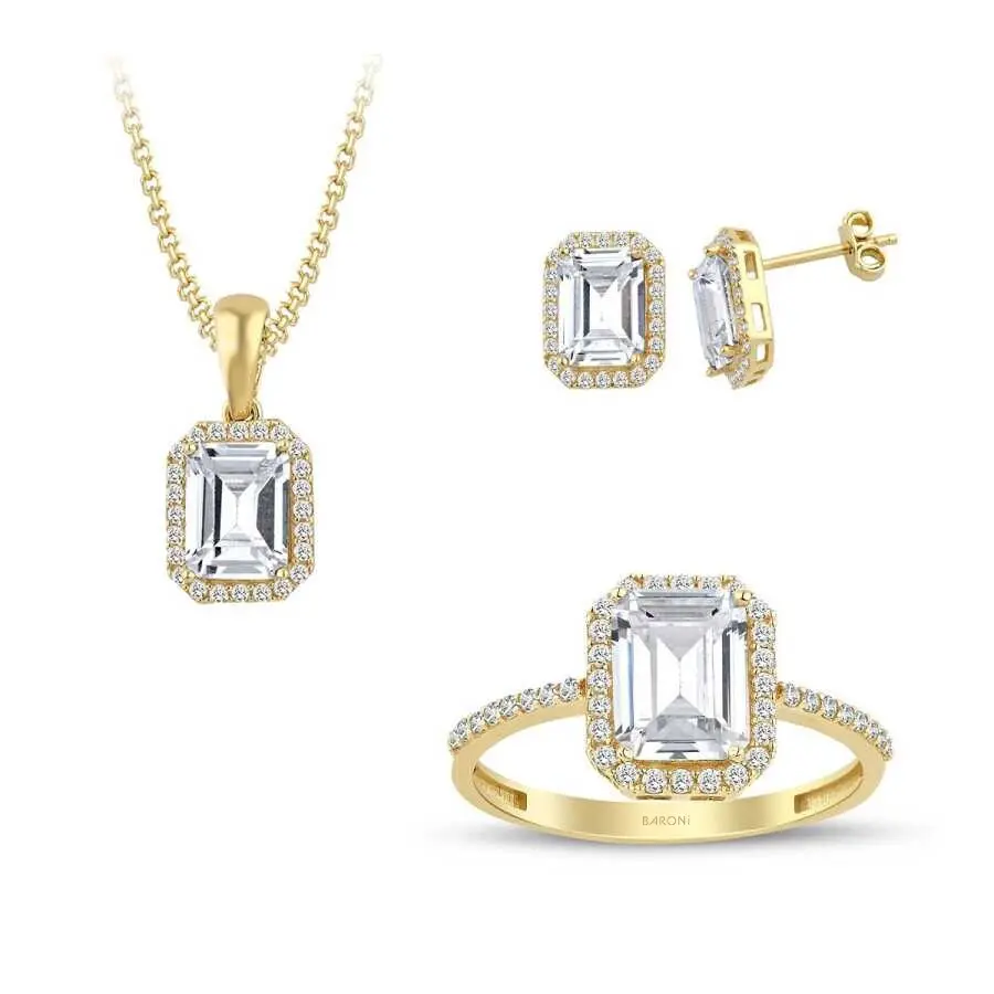 Altın Baget Set - Baroni Diamond