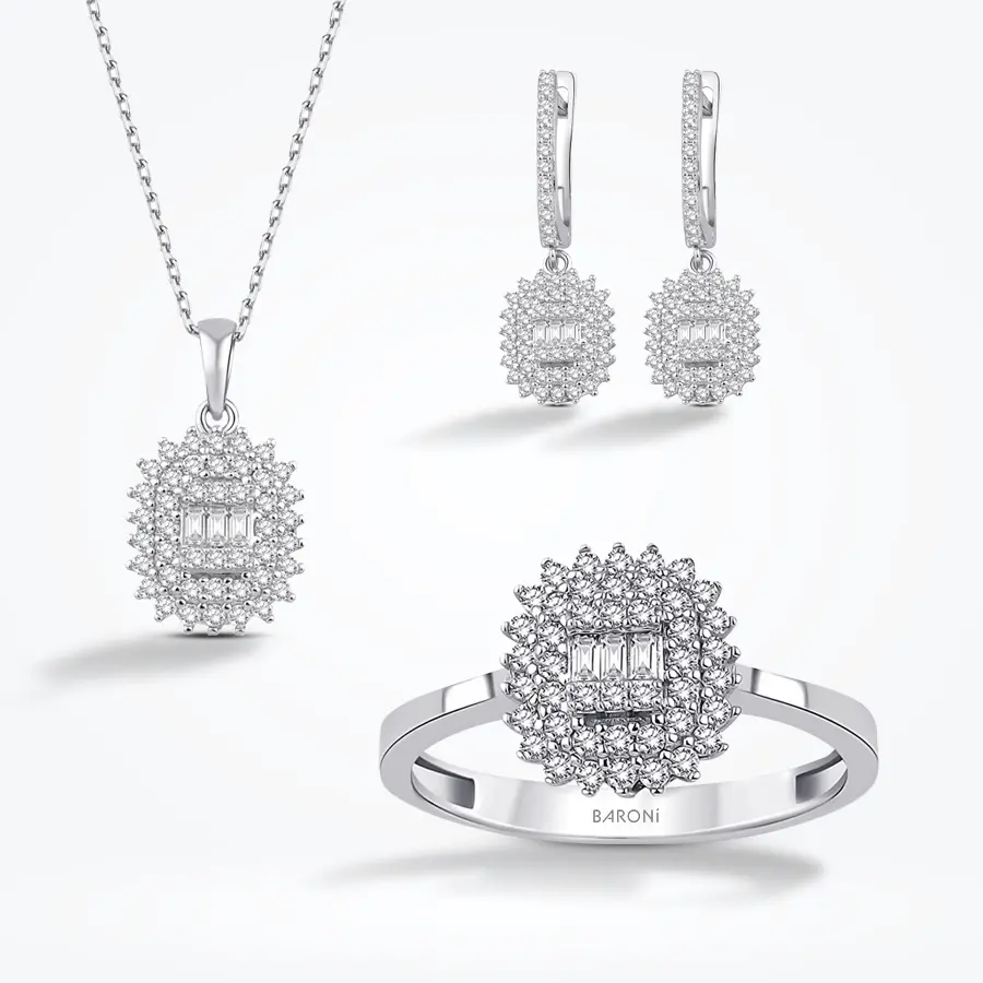 Altın Baget Set - Baroni Diamond