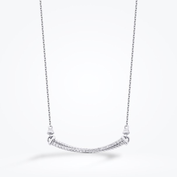 0.18 Karat Pırlanta Yuvarlak Taşlı Trend Kolye - Baroni Diamond