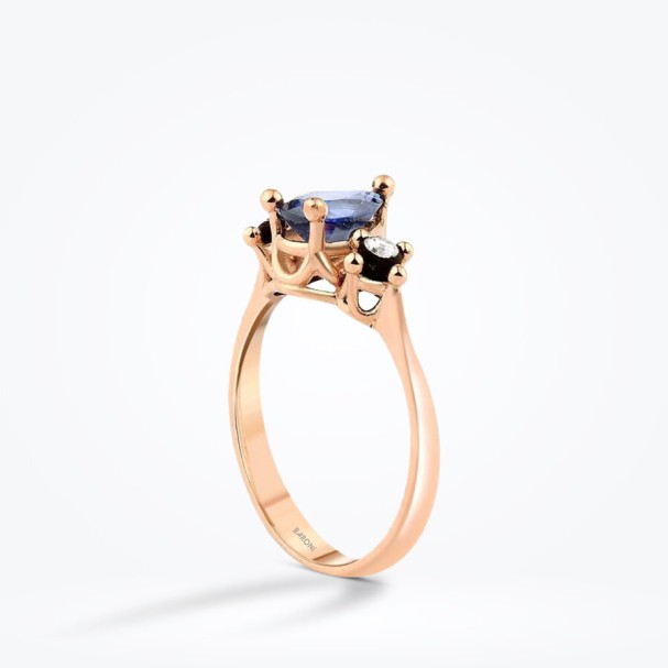 0.85 Karat Elmas Safir Yüzük - Baroni Diamond (1)