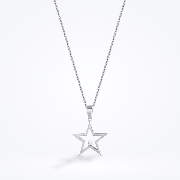 0.01 Karat Pırlanta Trend Yıldız Kolye - Baroni Diamond (1)