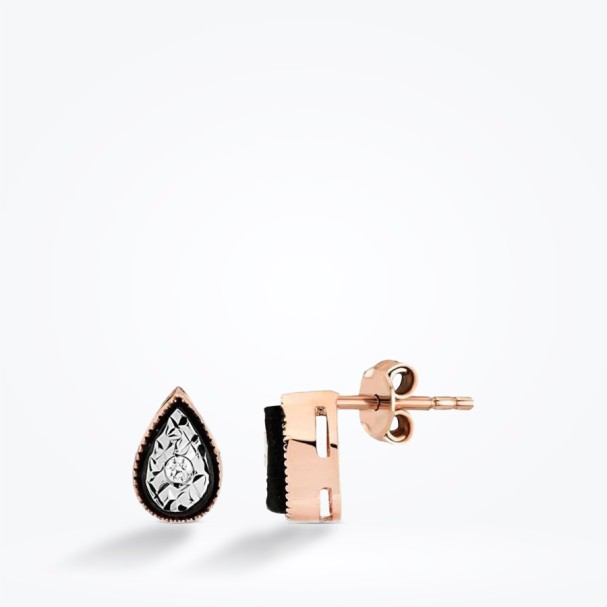 0.04 Karat Pırlanta Damla Rose Küpe - Baroni Diamond (1)