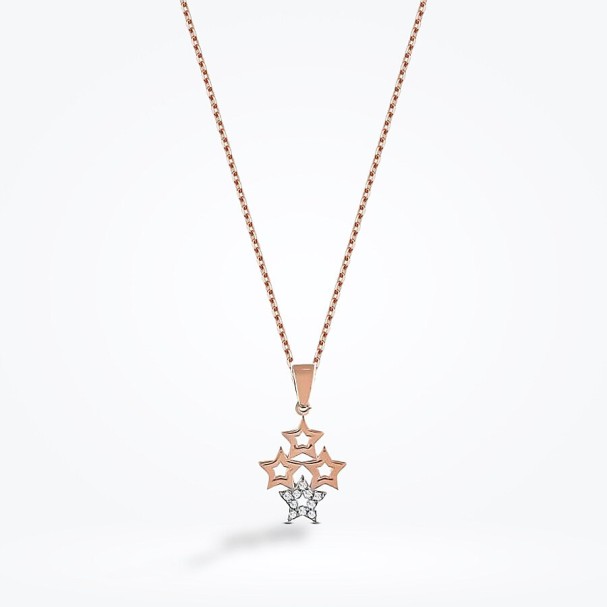 0.04 Karat Pırlanta Dört Yıldızlı Kolye - Baroni Diamond (1)