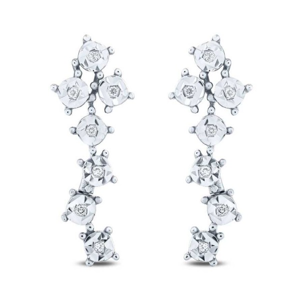 0.05 Karat Pırlanta Efektli Küpe - Baroni Diamond