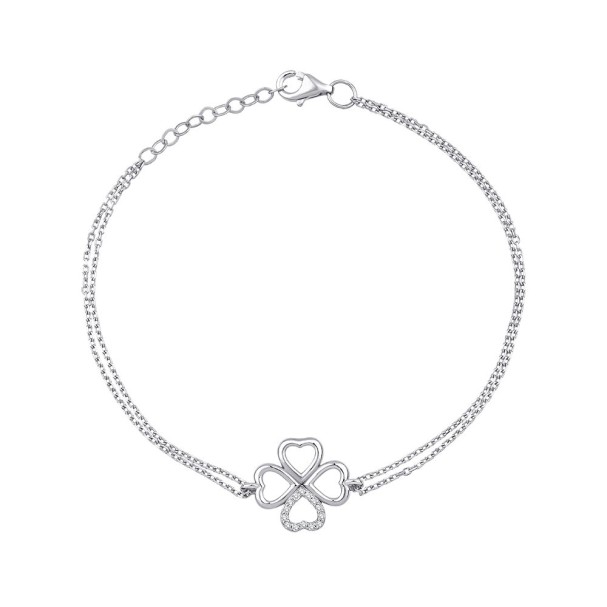 0.06 Karat Pırlanta Kalpli Şans Bileklik - Baroni Diamond