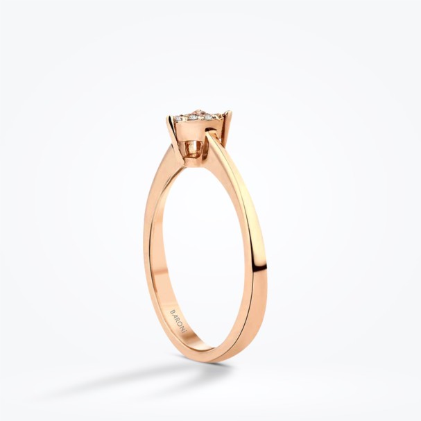 0.06 Karat Pırlanta Rose Kalp Yüzük - Baroni Diamond (1)