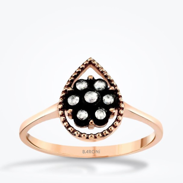 0.07 Karat Elmas Gül Yüzük - Baroni Diamond