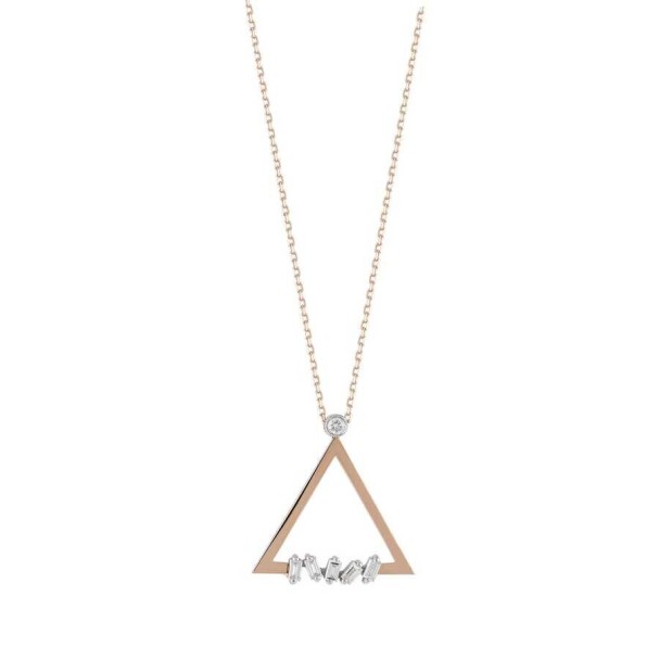 0.07 Karat Pırlanta Baget Kolye - Baroni Diamond