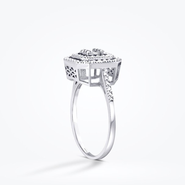 0.07 Karat Pırlanta Efektli Baget Yüzük - Baroni Diamond (1)