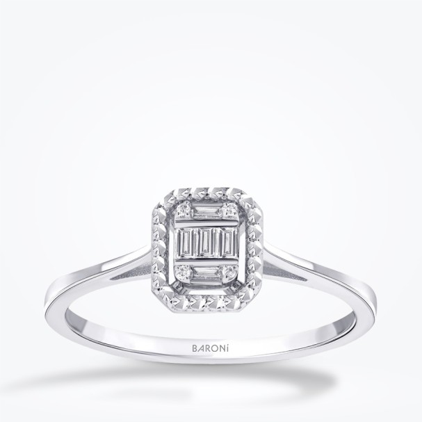 0.08 Karat Pırlanta Baget Yüzük - Baroni Diamond