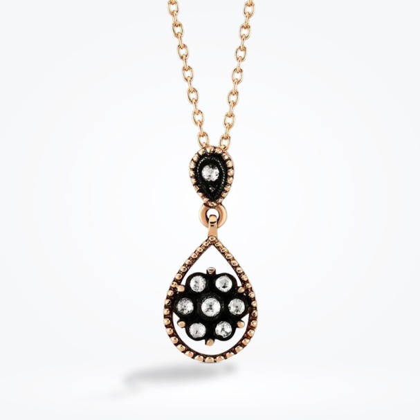 0.09 Karat Elmas Gül Kolye - Baroni Diamond