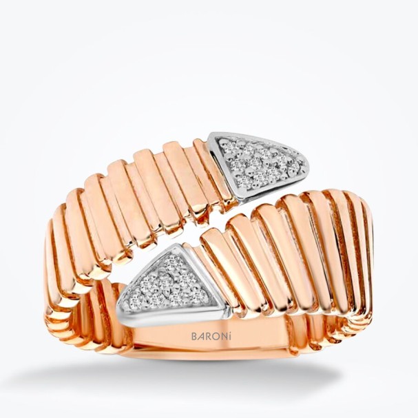 0.09 Karat Pırlanta Modern Sarmalı Yüzük - Baroni Diamond