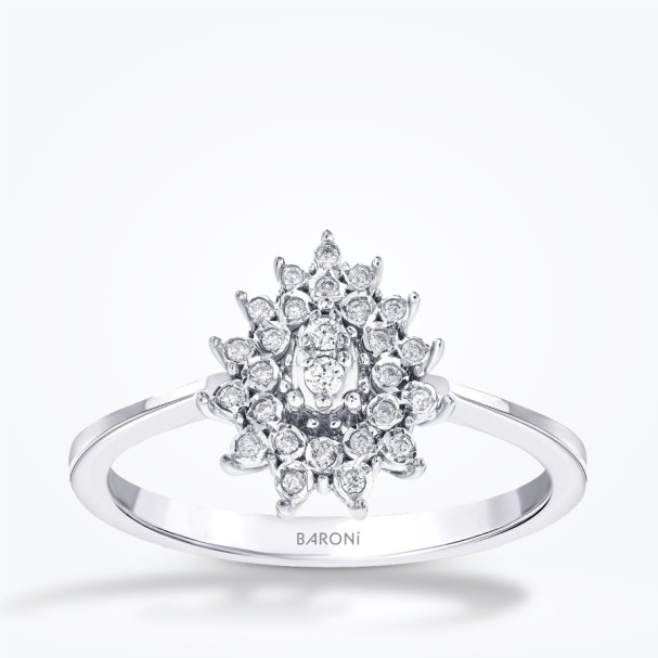 0.09 Karat Pırlanta Taşlı Trend Yüzük - Baroni Diamond