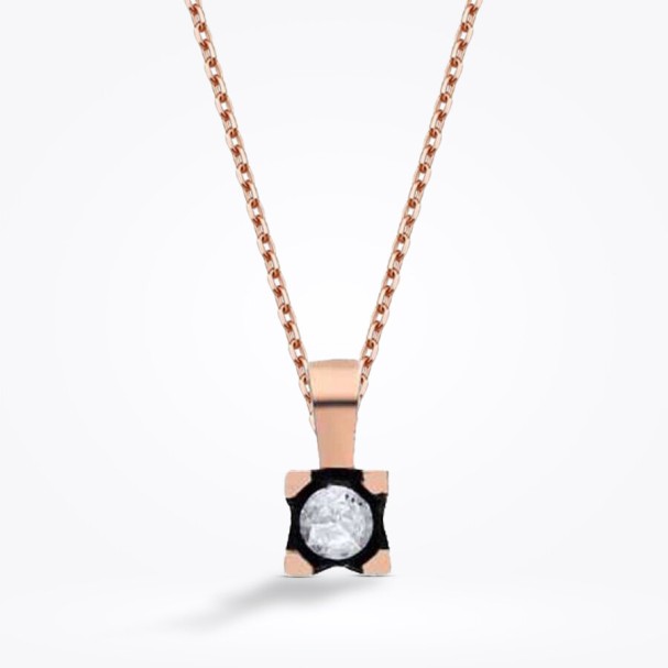 0.10 Karat Elmas Tektaş Kolye - Baroni Diamond