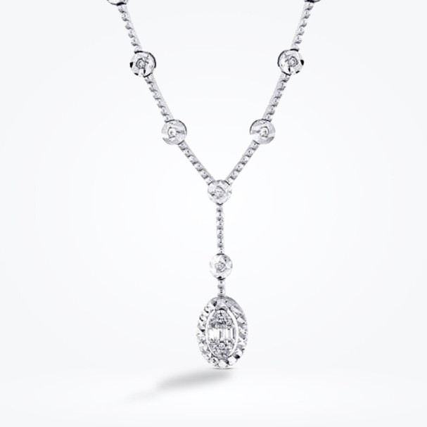 0.10 Karat Pırlanta Baget Kolye - Baroni Diamond (1)