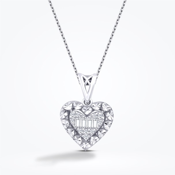 0.10 Karat Pırlanta Ebedi Aşk Kalp Kolye - Baroni Diamond