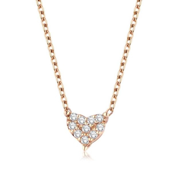 0.10 Karat Pırlanta Rose Kalp Kolye - Baroni Diamond