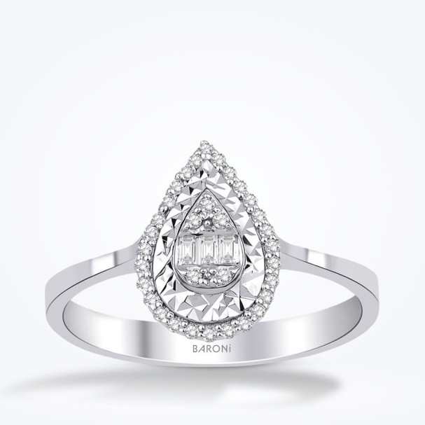 0.11 Karat Pırlanta Baget Yüzük - Baroni Diamond