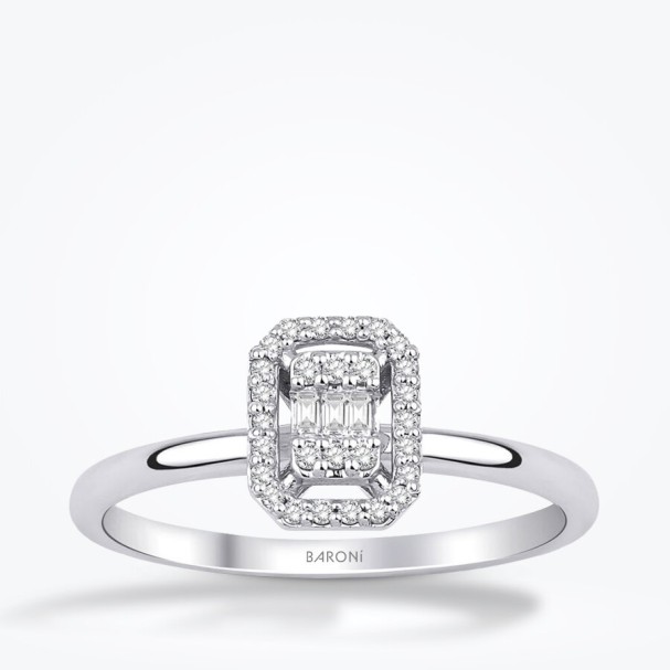 0.11 Karat Pırlanta Baget Yüzük - Baroni Diamond