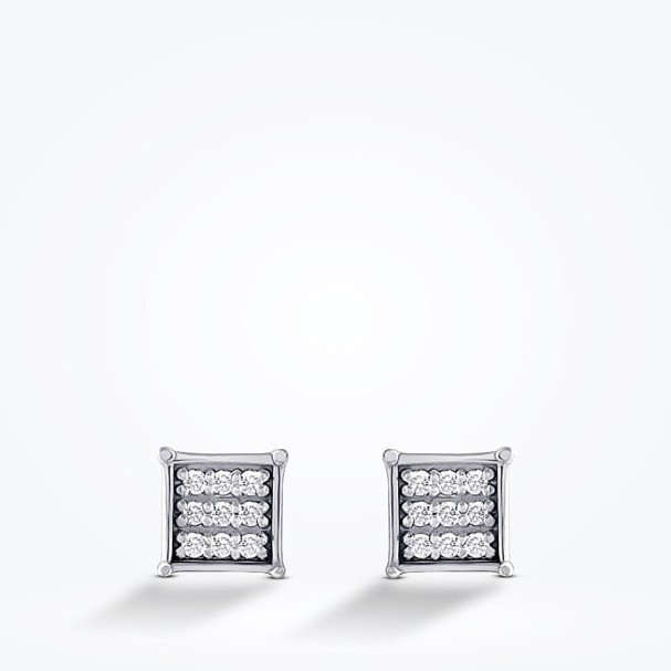 0.11 Karat Pırlanta Kare Küpe - Baroni Diamond (1)