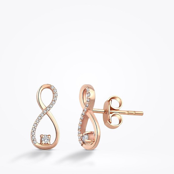 0.12 Karat Pırlanta Sonsuzluk Küpe - Baroni Diamond