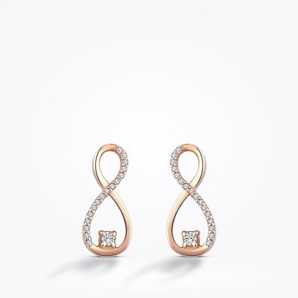 0.12 Karat Pırlanta Sonsuzluk Küpe - Baroni Diamond (1)