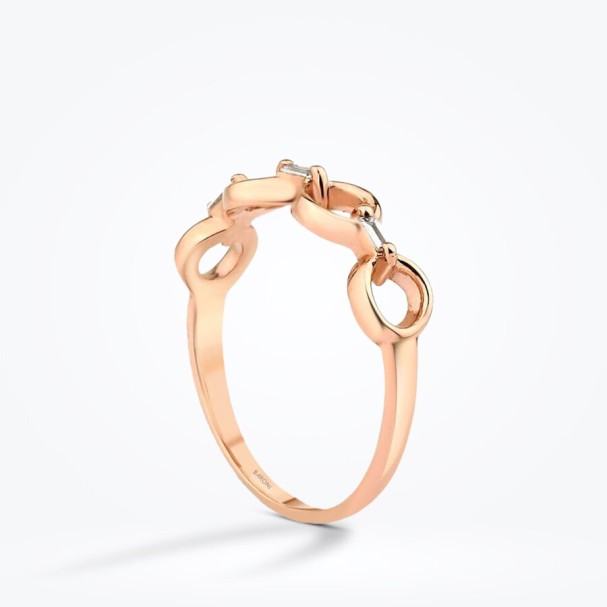 0.13 Karat Pırlanta Halka Baget Rose Yüzük - Baroni Diamond (1)