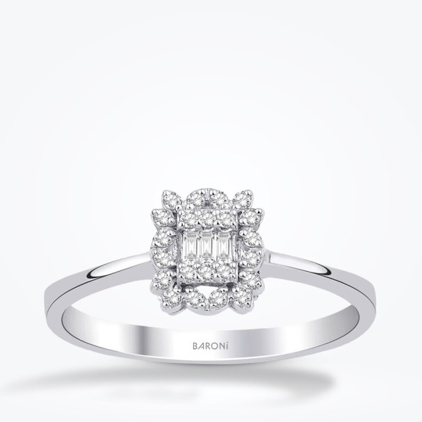 0.13 Karat Pırlanta Baget Yüzük - Baroni Diamond