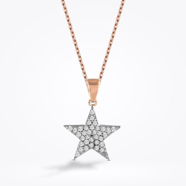 0.13 Karat Pırlanta Yıldız Trend Kolye - Baroni Diamond