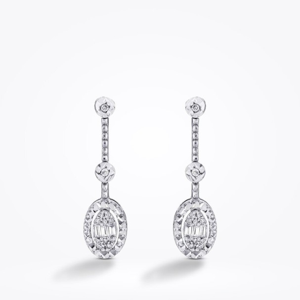 0.14 Karat Pırlanta Baget Küpe - Baroni Diamond (1)